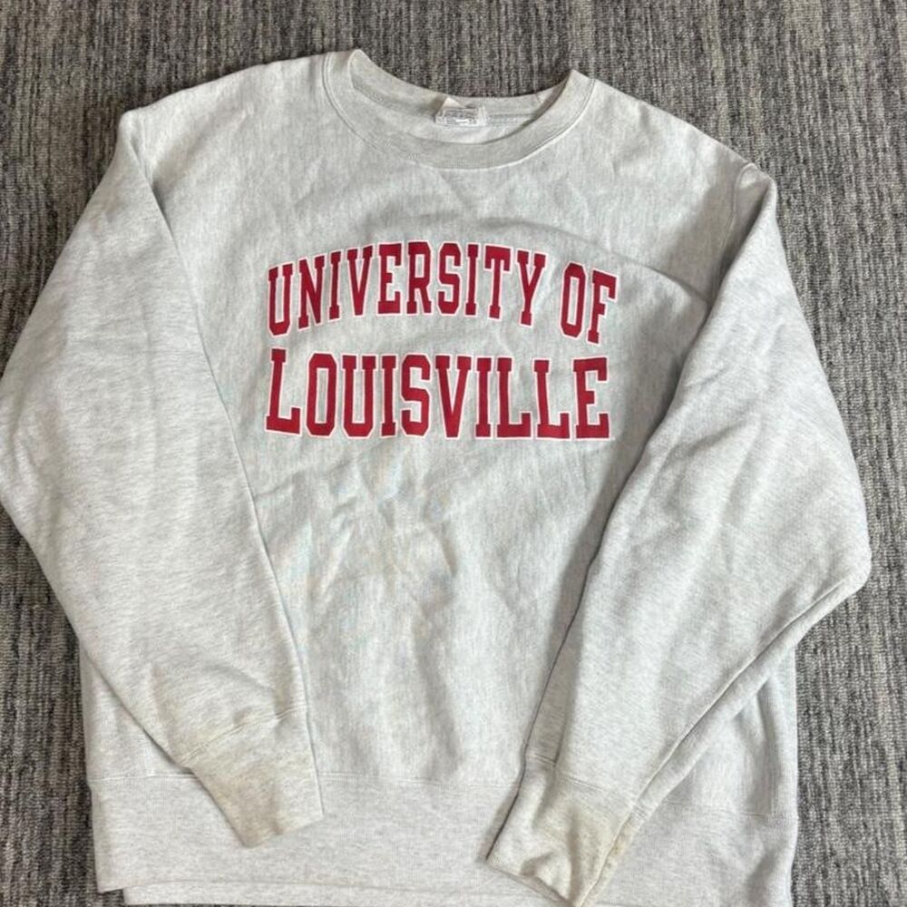 Champion Men's Grey and White Sweatshirt
